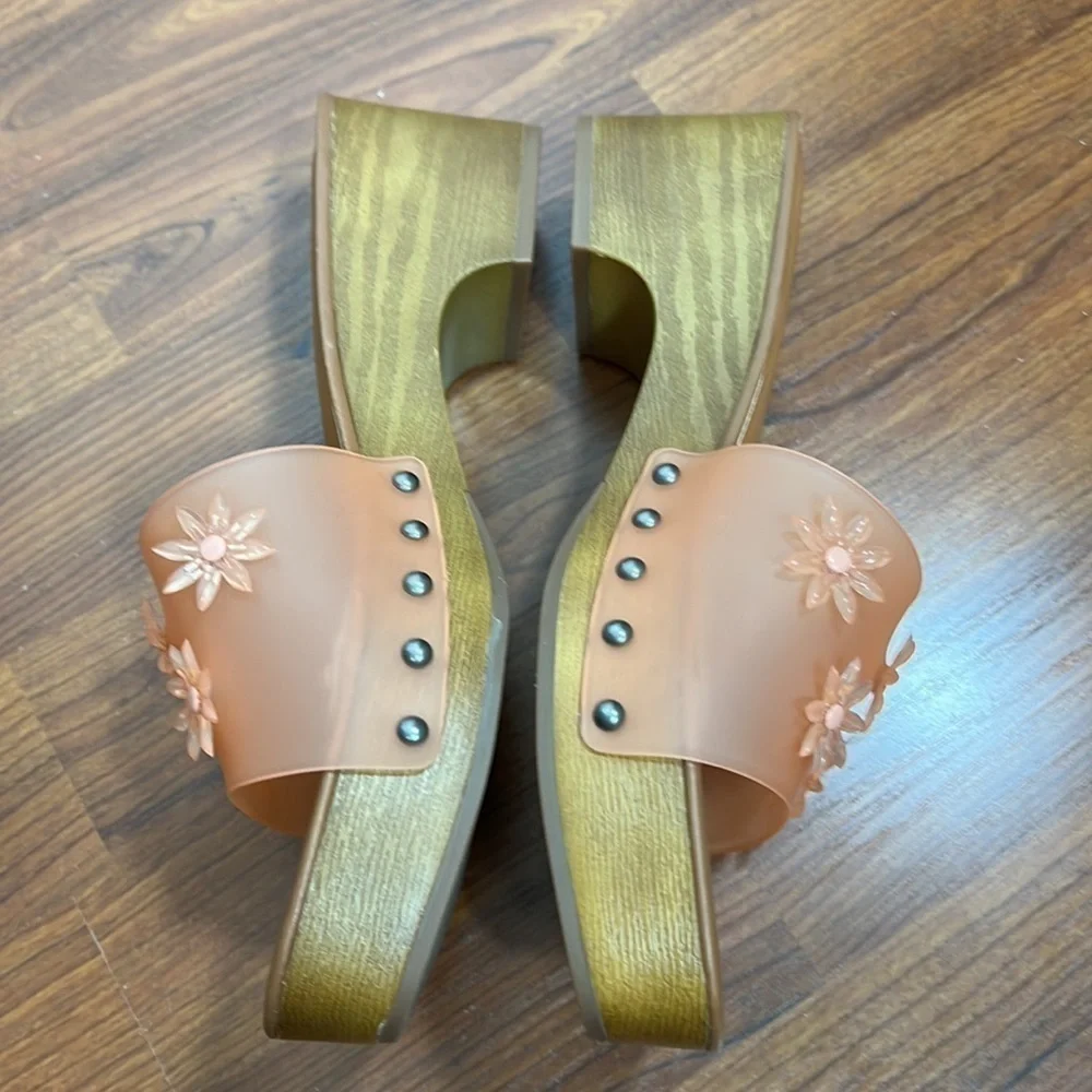 Lucky Brand Fallyn Coral Sands Matte Jelly Platform Sandals - NIB Sz 10M